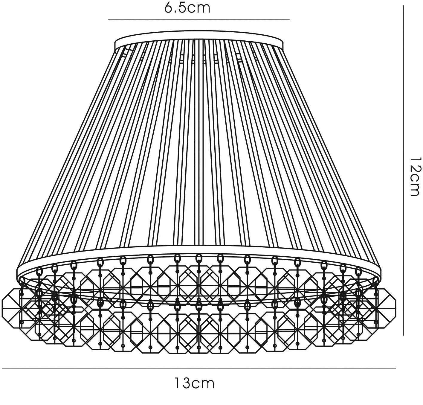 Crystal and Glass Rod Clip-On Shade IL30500  Diyas Crystal Shades